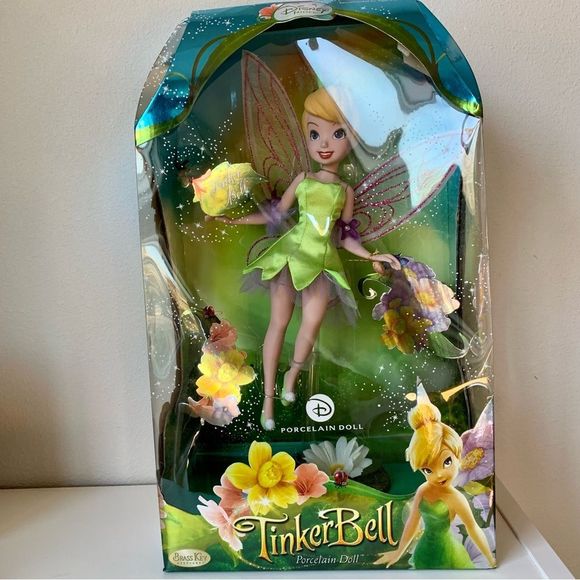 Toys Disney Tinkerbell Brass Key Porcelain Collectible Doll New In Box Poshmark